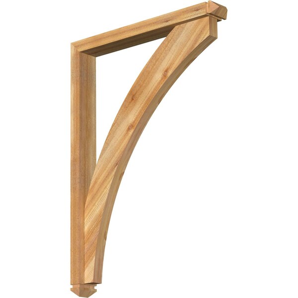 Ekena Millwork Thorton Arts and Crafts Rough Sawn Bracket w/ Offset Brace, Western Red Cedar, 4"W x 30"D x 42"H BKT0402X30X42THR03RWR - main